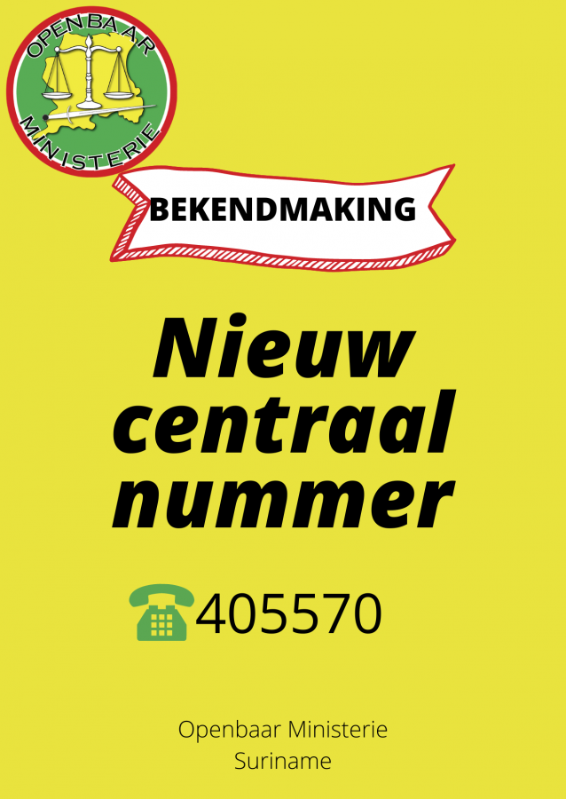 Per maandag nieuw centraal nummer