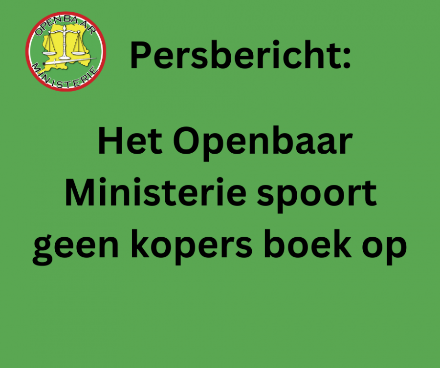 Persbericht: Het Openbaar Ministerie spoort geen kopers boek op