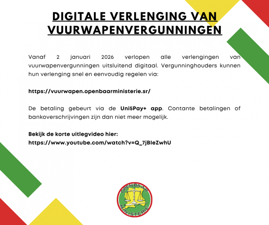 Digitale verlenging van vuurwapenvergunningen