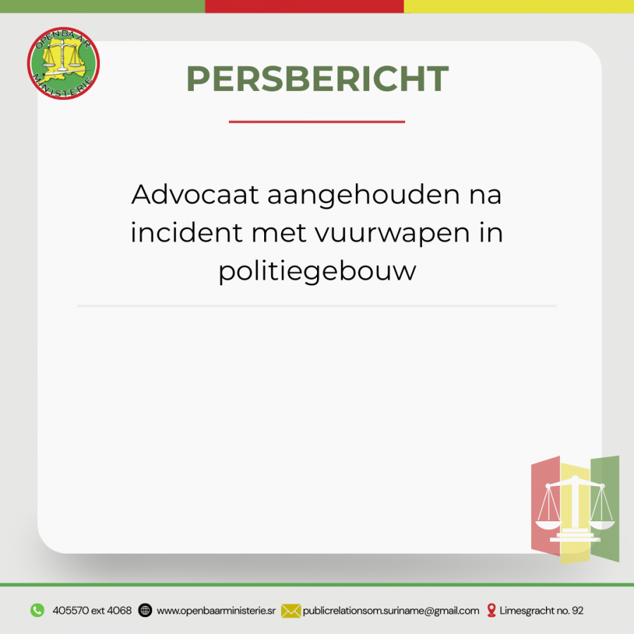 Persbericht: Advocaat aangehouden na incident met vuurwapen in politiegebouw